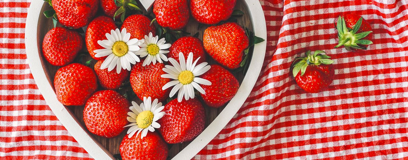 Canva Strawberries in Heart Shaped Bowl